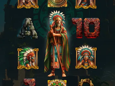 Aztec Slot Symbols — Game Art Design 2dart aztecslot casinodesign casinogame conceptart digitalart dribbbleartist fastgames gameart gameassets gamedesign gamestudio slotart slotdesign uiuxdesign