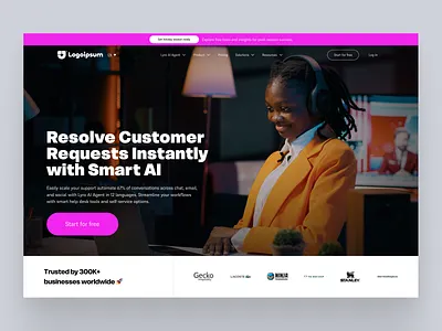 AI Customer Service Landing Page ai ai agent ai assistant ai assistant ui ai design ai landing page artificial intelligence customer service landing page landingpage ui design ux design web design