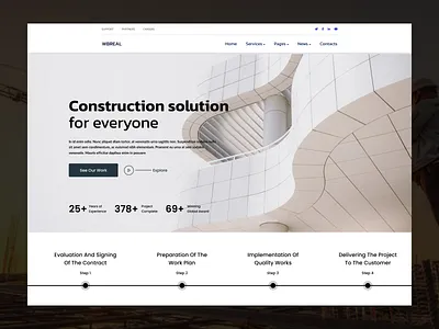 Construction Website Design-Webyking animation construction website design graphic design ui