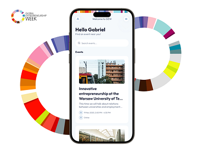 Global Entrepreneurship Week agenda app design calendar design event mobile app schedule software development ui design uiux user experience