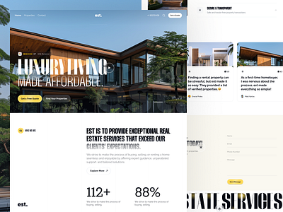 Real Estate Platform Landing Page Concept cottage design fariz landing page landingpage luxury villa minimalist property real estate realestate villa web web design website