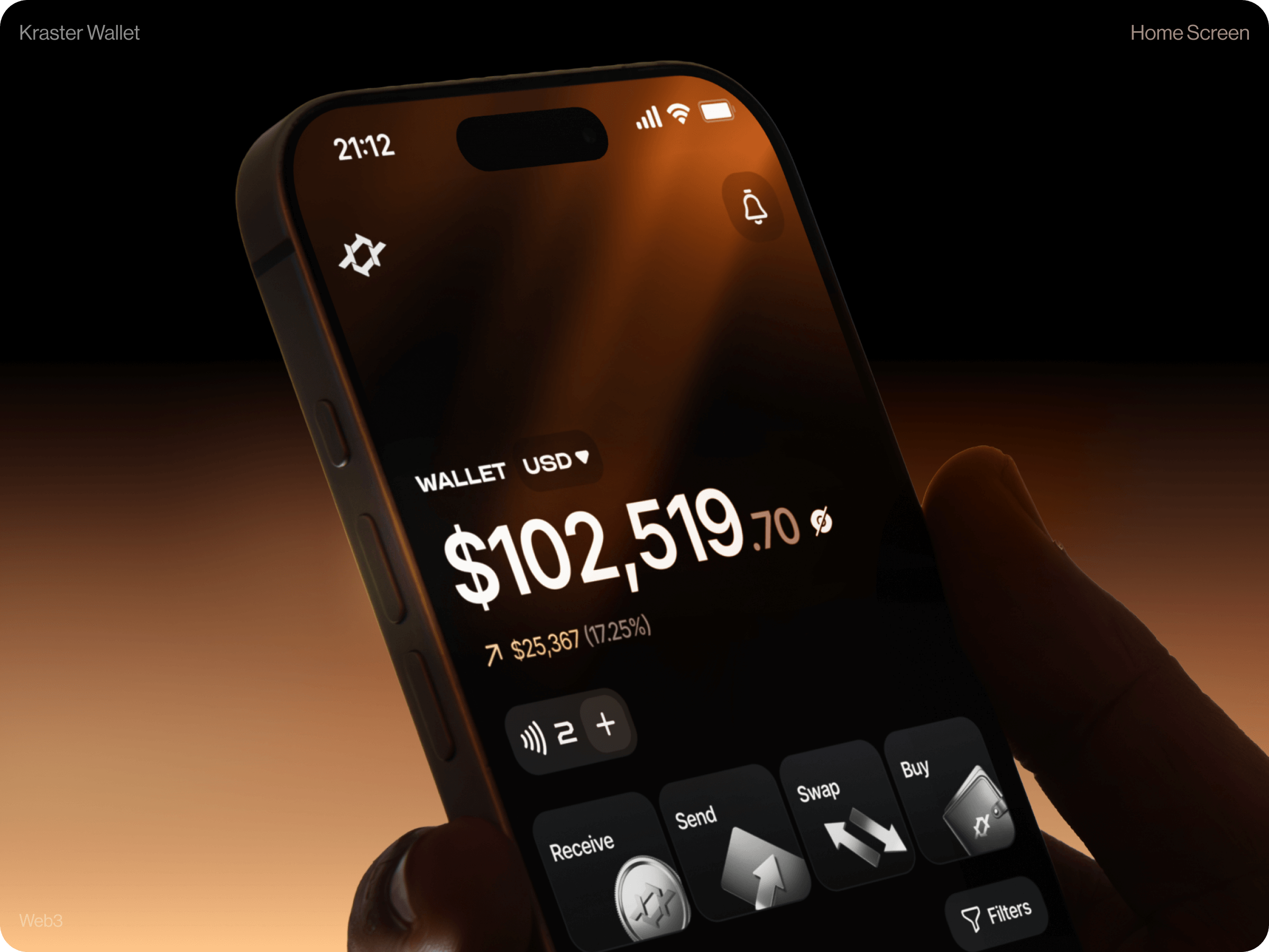 Kraster Wallet: Crypto Cold Hardware Vault app design banking mobile app blockchain app crypto app crypto exchange crypto landing page crypto payments crypto wallet cryptocurrency defi ethereum finance fintech mobile app memecoin mobile design platform product design swap token web3 design