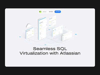 Website for SQL virtualization animation database jira landing page motion design outcrowd scroll animation sql ui web web design web development webflow website