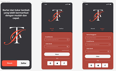 Aplikasi TradeIt app design graphic design logo typography ui ux vector