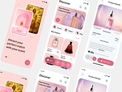 Perfume Store – Mobile App app design ecommerce ios luxury luxury app mobile online store perfume perfume app perfume branded perfume ecommerce app perfume shop perfume store perfume ui product shopify shopping ui uiux design