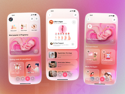 Baby Growth & Parenthood Journey-Pregnancy Tracker Mobile App app app design appdesign baby app baby tracker app family app healthcare ios minimal mobile app motherhood app parenting app period period tracker pregnancy pregnancy app pregnancy journey trackerapp wellness app