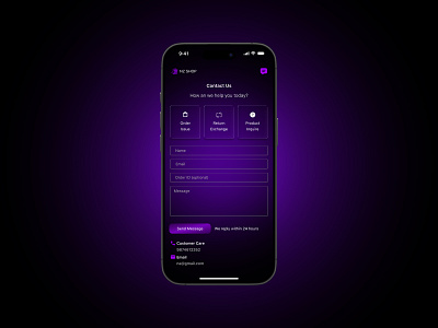 Contact Page – NZ Shop App #DailyUI branding contactpage ui ux