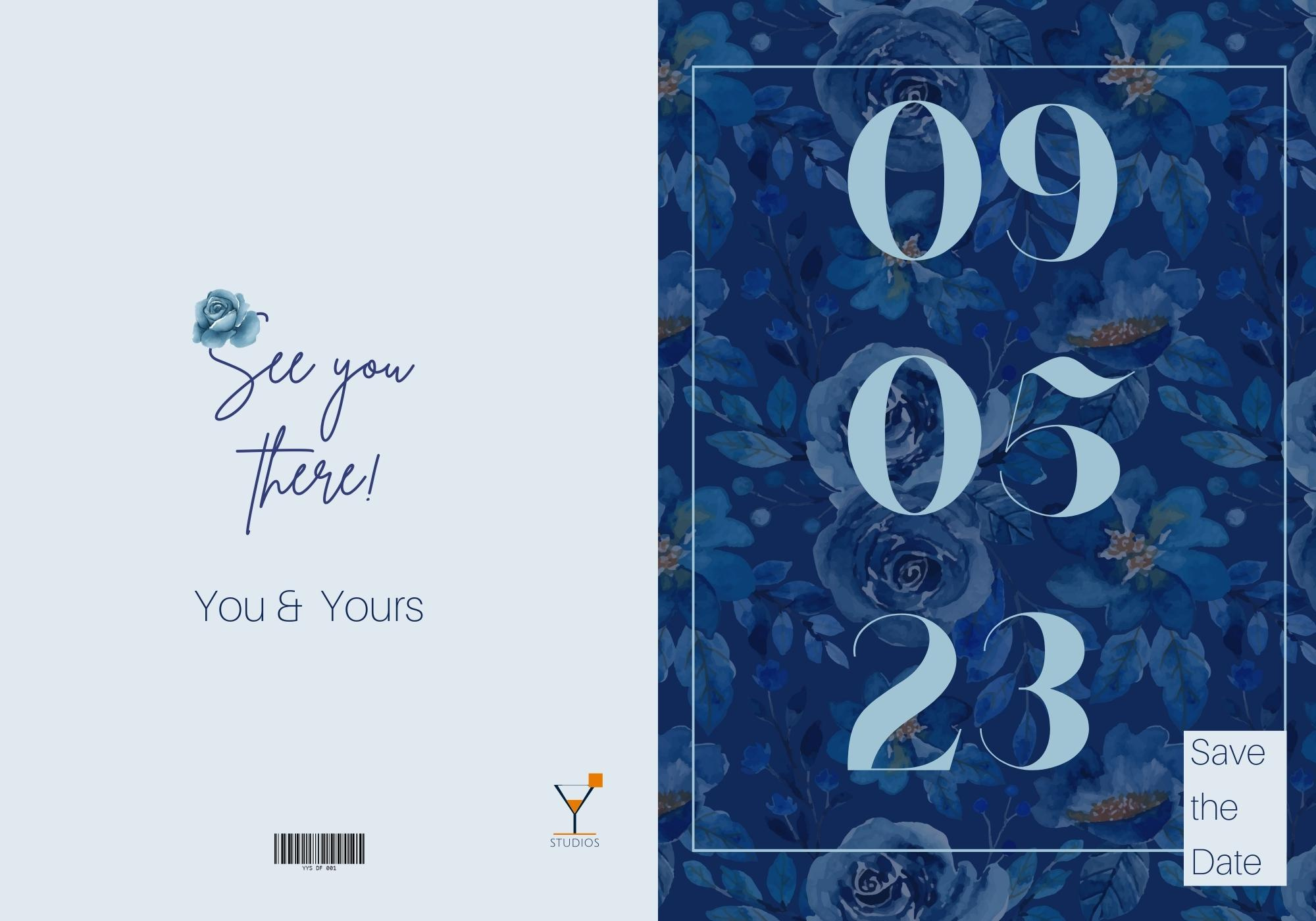 Minimalistic folded wedding invite