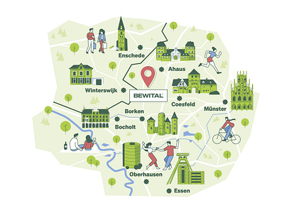 Map for BEWITAL design germany graphic design illustration map map illustration vector vector ill vector illustration
