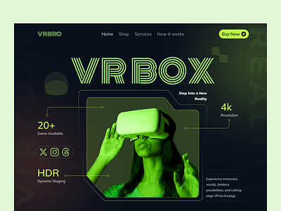 VRBOX - Product Landing Page branding custom website design figma design figma website graphic design logo ui ui ux design user interface design web design website design