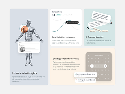 Bento Card - Telemedicine Web Design bento card digital health healthcare healthtech healthtecj interface product design telemedicine telemedicine app ui uidesign uiux website design