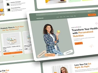 Nutritionist — Health & Wellness Landing Page Design branding custom website design figma design figma website fullstack development fullstack website graphic design logo ui ui ux design user interface design ux web design webflow design webflow development website design website mockup wordpress wordpress website