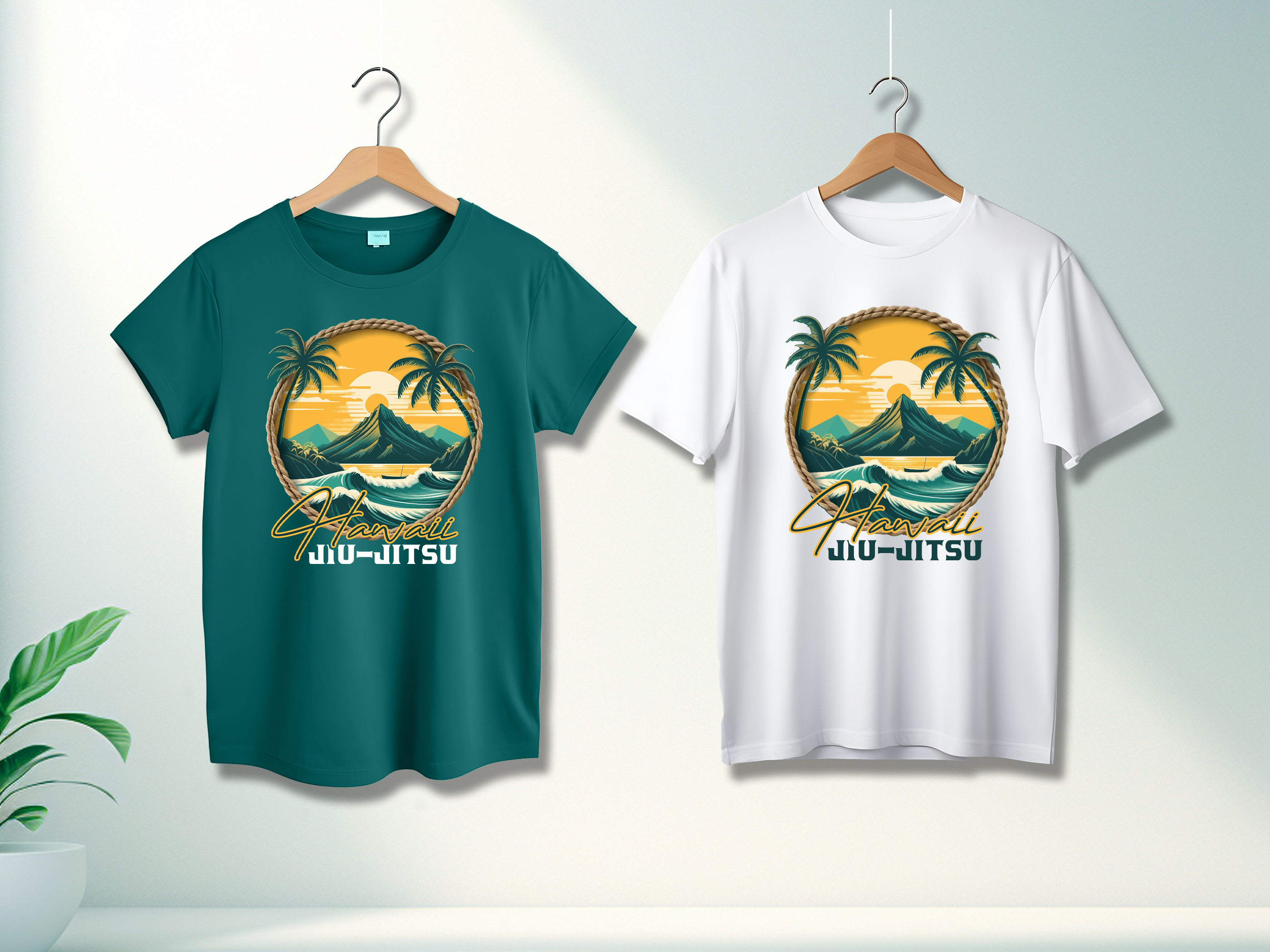 T Shirt Design (Hawaii Jiu- Jitsu) branding logo logo design shirt design t shirt t shirt design tshirt vintage logo