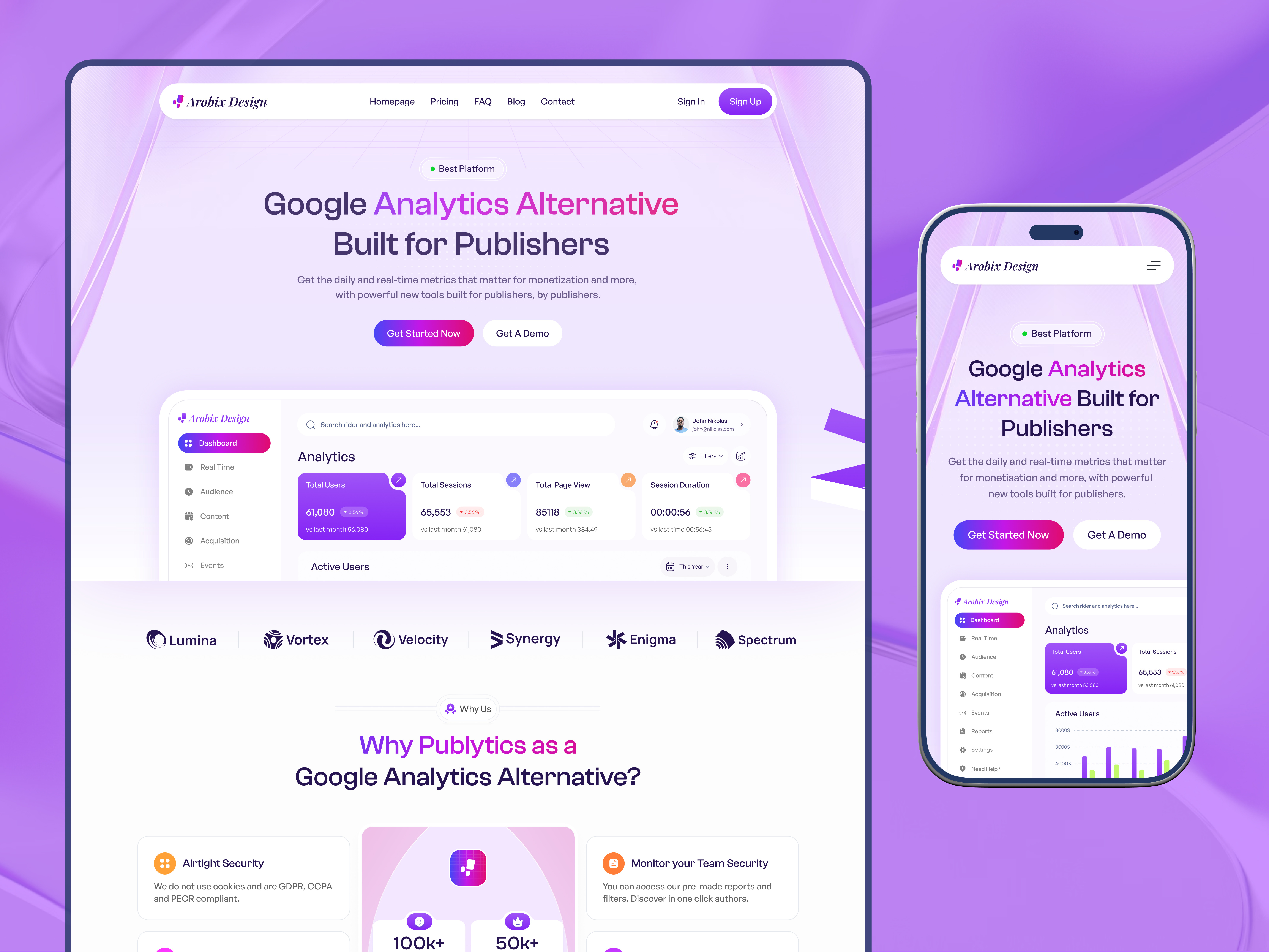 Saas Website for Google Analysis ai analytics b2b crm enterprise google website homepage landing page marketing design product design saas saas landing page saas website software ui ux ux design web design webdesign website