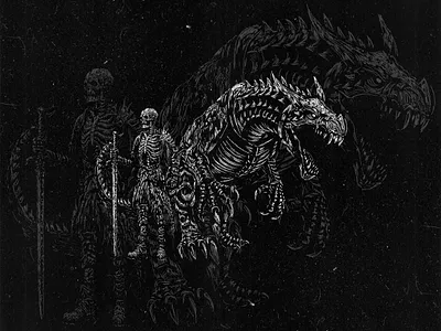 T-REX X SKULL KNIGHT | Artwork for sale! Commision still open black darkart horror illustration skull symbol t rex