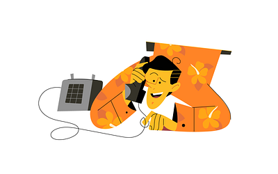 Let's talk? 2d illustration branding character character design character illustration communication contact flat illustration notbear phone