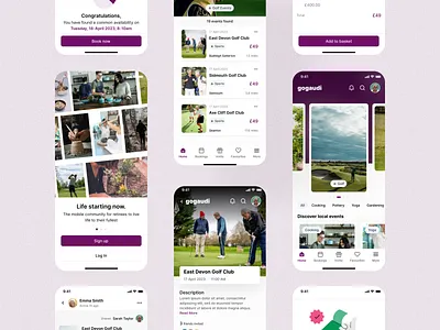 🏌️‍♂️ Gogaudi – Community Lifestyle App UI animation branding design graphic design illustration logo motion graphics ui ux vector