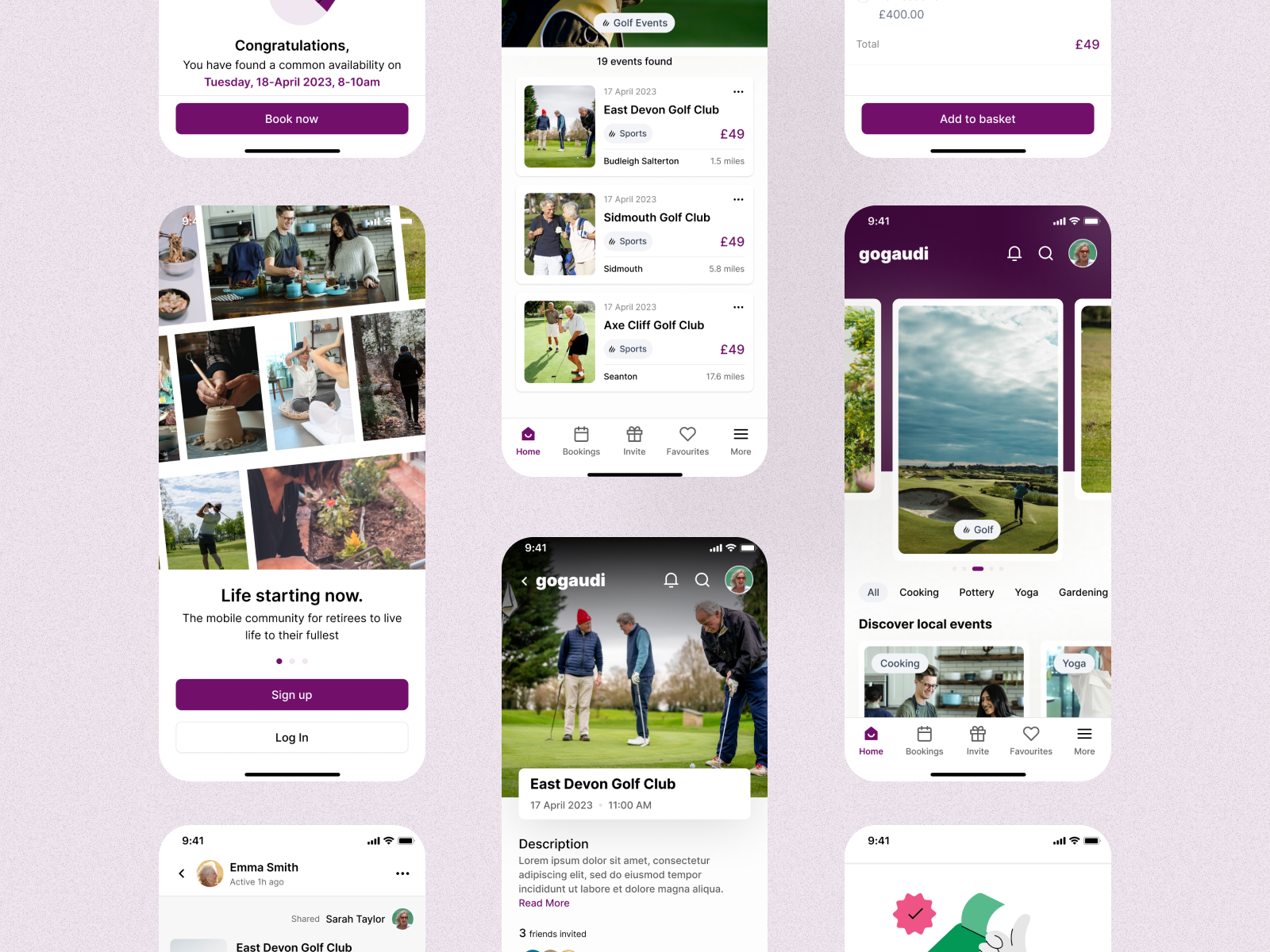 Example of Clean & Smart Mobile App Screens