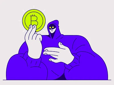 Satoshi block chain character coin creation crypto design developer exchange hands hiden holy hoodie illustration mistery nakamoto satoshi ui ux vector