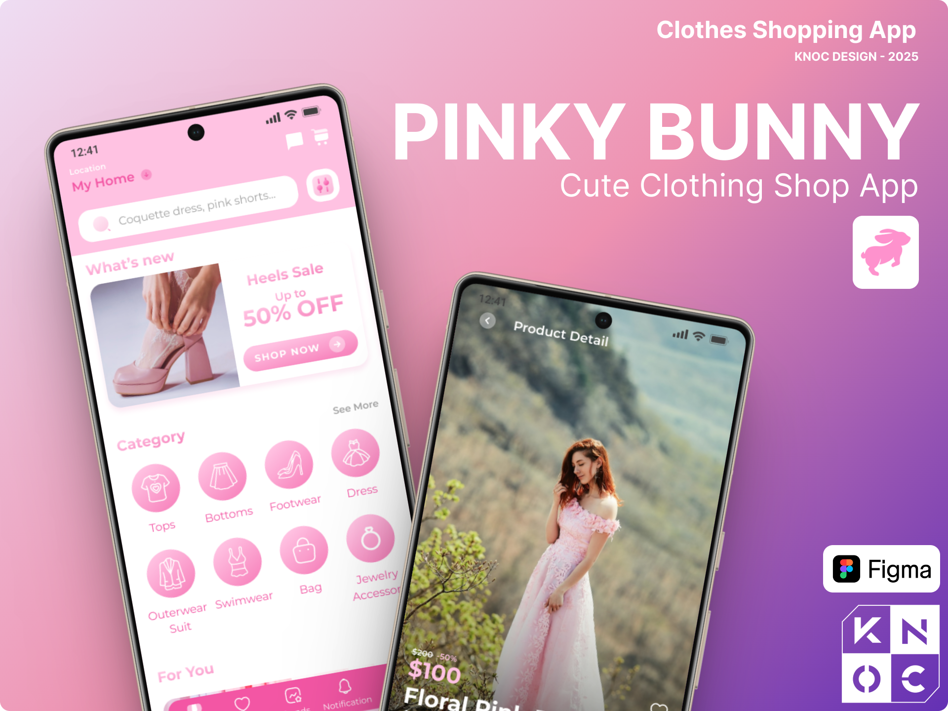 Pinky Bunny : Cute Clothing Shop App app branding design shot graphic design ui ux