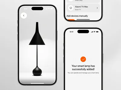 MiHome - Smart Home Mobile App Adding Device Flow ai app automation design device image iot lamp minimal modern motion graphics saas scan smarthome success technology ui ux xiaomi