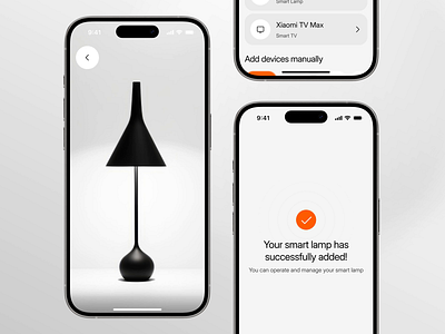 MiHome - Smart Home Mobile App Adding Device Flow ai app automation design device image iot lamp minimal modern motion graphics saas scan smarthome success technology ui ux xiaomi