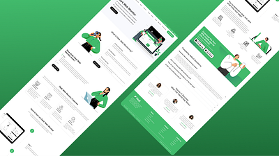 Web Monitor Landing Page UI branding clean design graphic design green icons illustration landing page minimal modern ui ux vector web monitor website website design website development