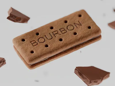 Bourbon Biscuits Illustrations 3d 3d cgi 3d food 3d modeling advertising biscuts blender cgi cgi food cracks creamy desginer design food graphic design illustration modeling render visulization
