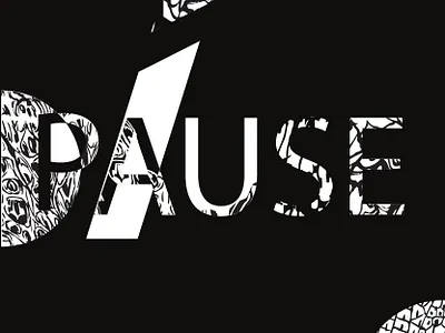 Pause font banner graphic design logo