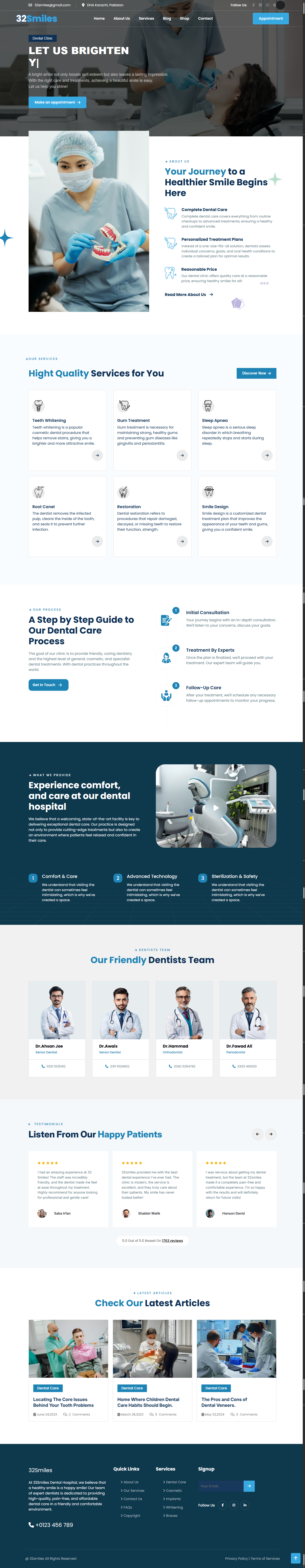 32Smiles - Dentist Website Design dental website dentist web design dentist web development dentist website dentist website ui design graphic design ui design ux research web design web development website website design website development