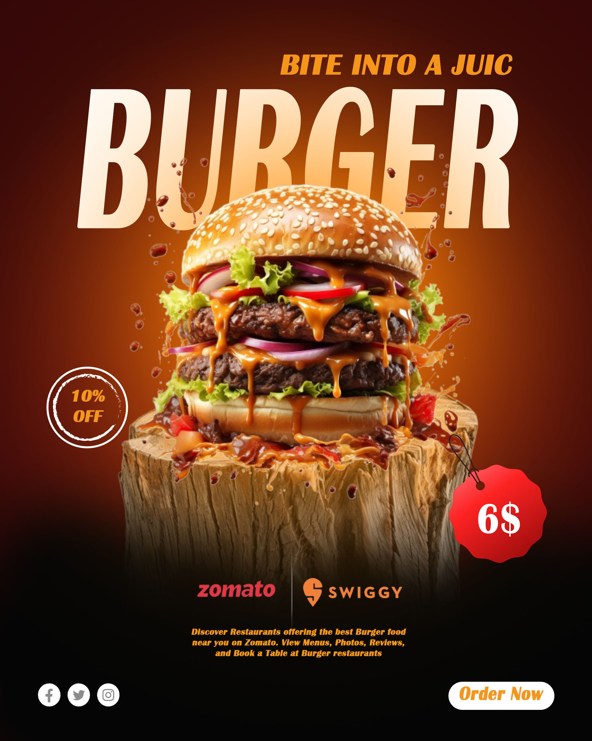 🍔Food Branding Social Media Poster branddesign branding creativedesign dribbble fooddesign graphic design photoshop posterdesign social media