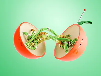 Digital Fruit – 3D Illustration, CG Experiment 3d 3d art 3d concept design 3d design 3d digital art 3d graphic 3d graphics 3d illustration 3d render 3d visuals cg cg art colorful funny illustration illustration art material modern product design render