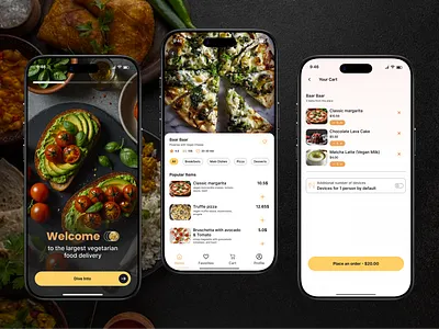 Vegetarian Food Delivery App @academy rq @rasheed ux figma ui