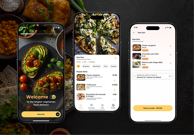 Vegetarian Food Delivery App @academy rq @rasheed ux figma ui