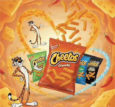Cheetos Feelin' Cheesy? Get in on this action! advertising ai ai creation ai generation art art design behance branding cheetos digital art dribbble graphic design illustration midjourney snaks social media social media post