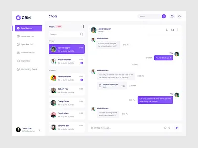 CRM Dashboard Chats Page Design char crm crm dashboard design sales crm sales crm dashboard user dashboard