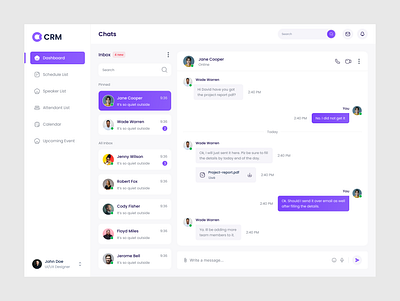 CRM Dashboard Chats Page Design char crm crm dashboard design sales crm sales crm dashboard user dashboard