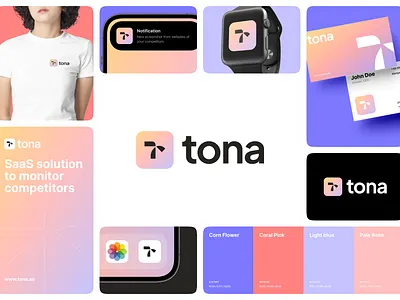 Tona – SaaS Brand Identity app bento grid branding clean design graphic design identity logo saas ui