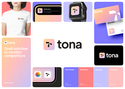 Tona – SaaS Brand Identity app bento grid branding clean design graphic design identity logo saas ui