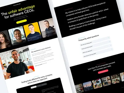 A Bold New Identity and High-Impact Website for Scalebound branding case study copywriting dark dark theme design framer marketing premium scalebound web web design yellow