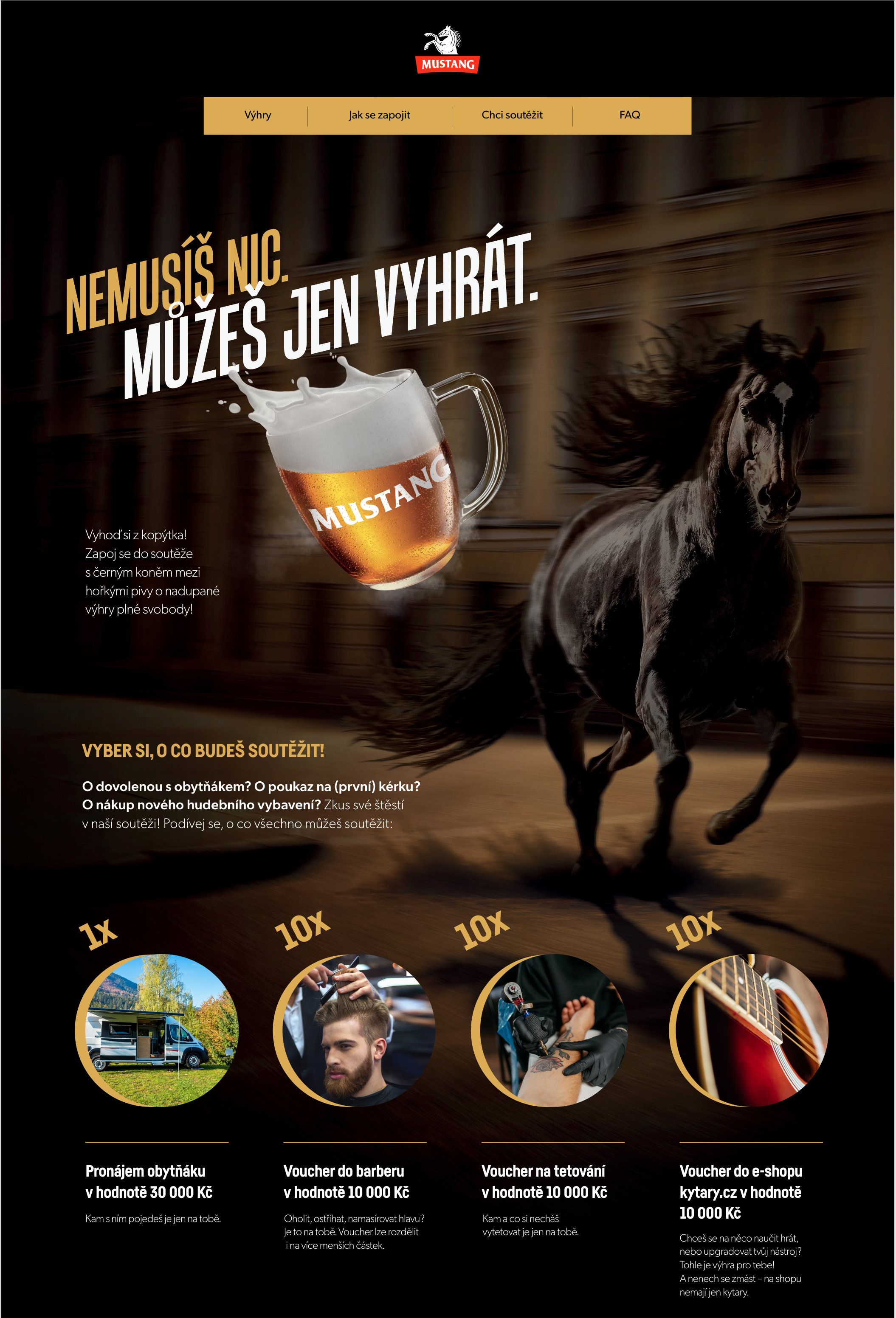Mustang Competition Website brand branding design graphic design horse illustration onesite photo typography vector website