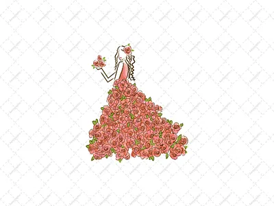 Flower Dress Women Brand Design beauty brand branding brandlogo design dress dresser fashion flowers girl graphic design hand drawn illustration lady logo logodesign nature red vector women
