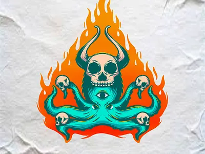 15 classic design dribbble graphic design halloween illustration kraken logo october octopus typography