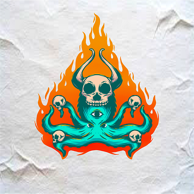 15 classic design dribbble graphic design halloween illustration kraken logo october octopus typography