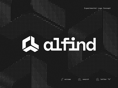 Alfind - Experimental Logo Concept ai ascii blockchain branding crypto defi design gradient icon identity learning lepisov lettering logo machine pattern tech web3