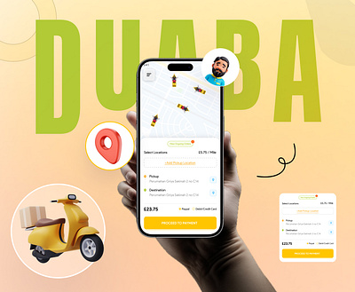 Duaba – Smart Local Delivery App UI Design | Apptechies app apptechies design delivery app design local logistics ui userexperienc