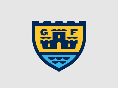 Gutter Fortress branding castle covers fortress gutter identity logo shield water
