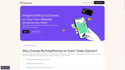 My ticket partner - Homepage 2025 3d ai animation event booking graphic design homepage landing page ticket booking ui user experience user interface whitelabeling