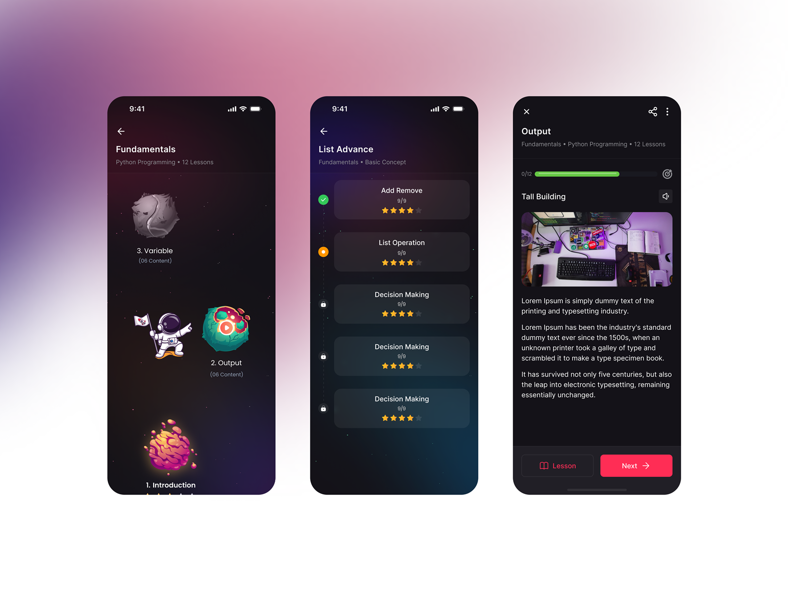 Learning App app design gamified app learning app ui design
