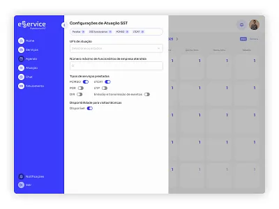 Service Configuration Dashboard – SaaS Management UI web design